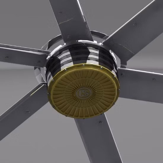 Ventilateur Hvls à haut rendement et à faible bruit avec moteur à moteur synchrone à aimant permanent (PMSM)